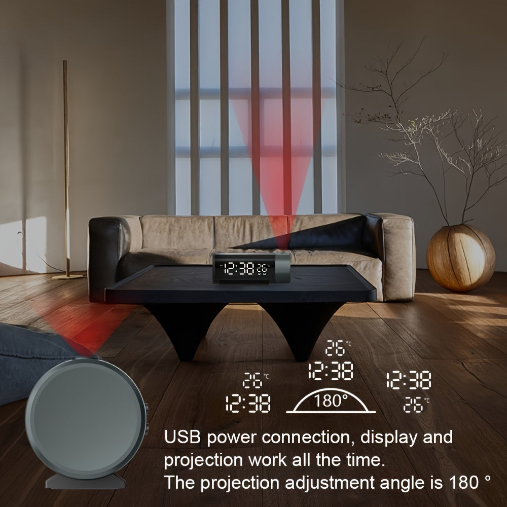 ProjectElite Clock - Black Modern Durable Projection Clock