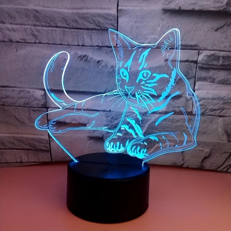 CatGlow - 3D Nattlampa Katt med 7 Färger