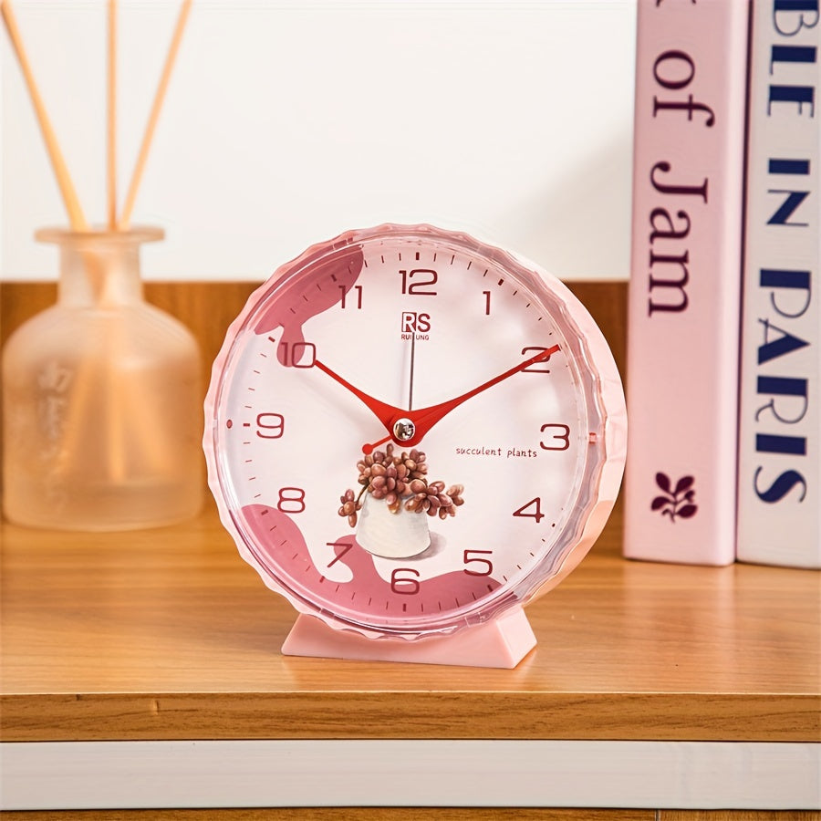 FloraTime Clock - Elegant Flower Wicker with Alarm