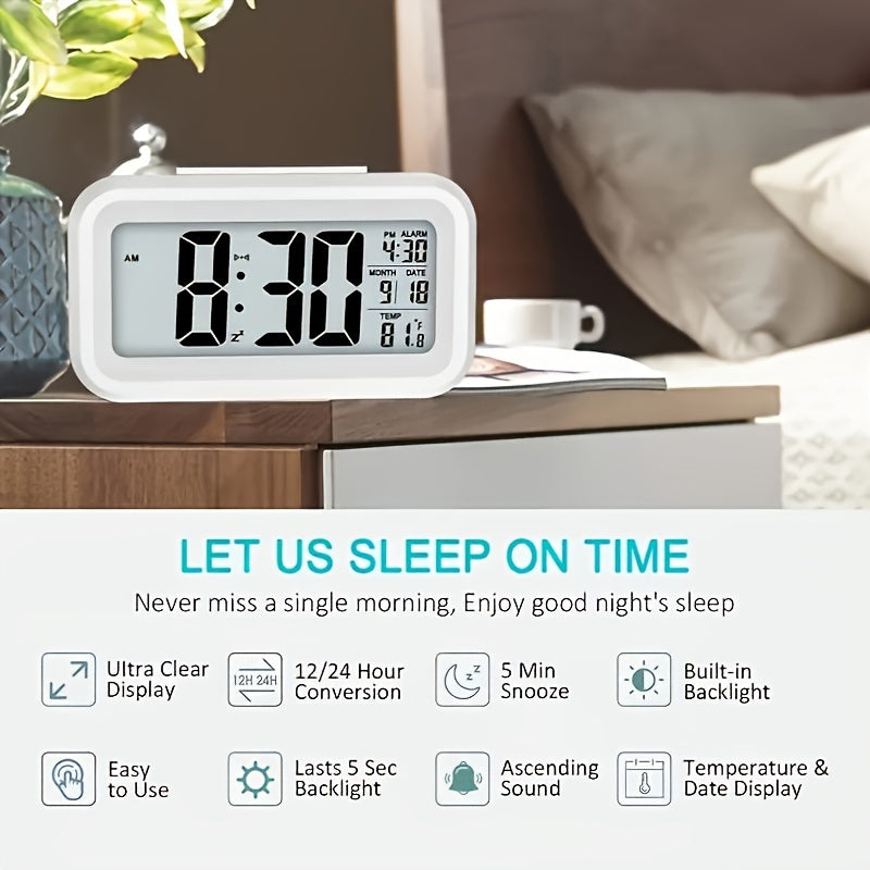 SmartGlow Clock - Stylish Digital Alarm Clock with Night Light