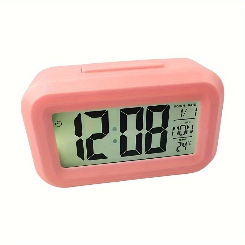 SmartAlarm Clock – Compact LCD Alarm Clock with Sound and Temperature