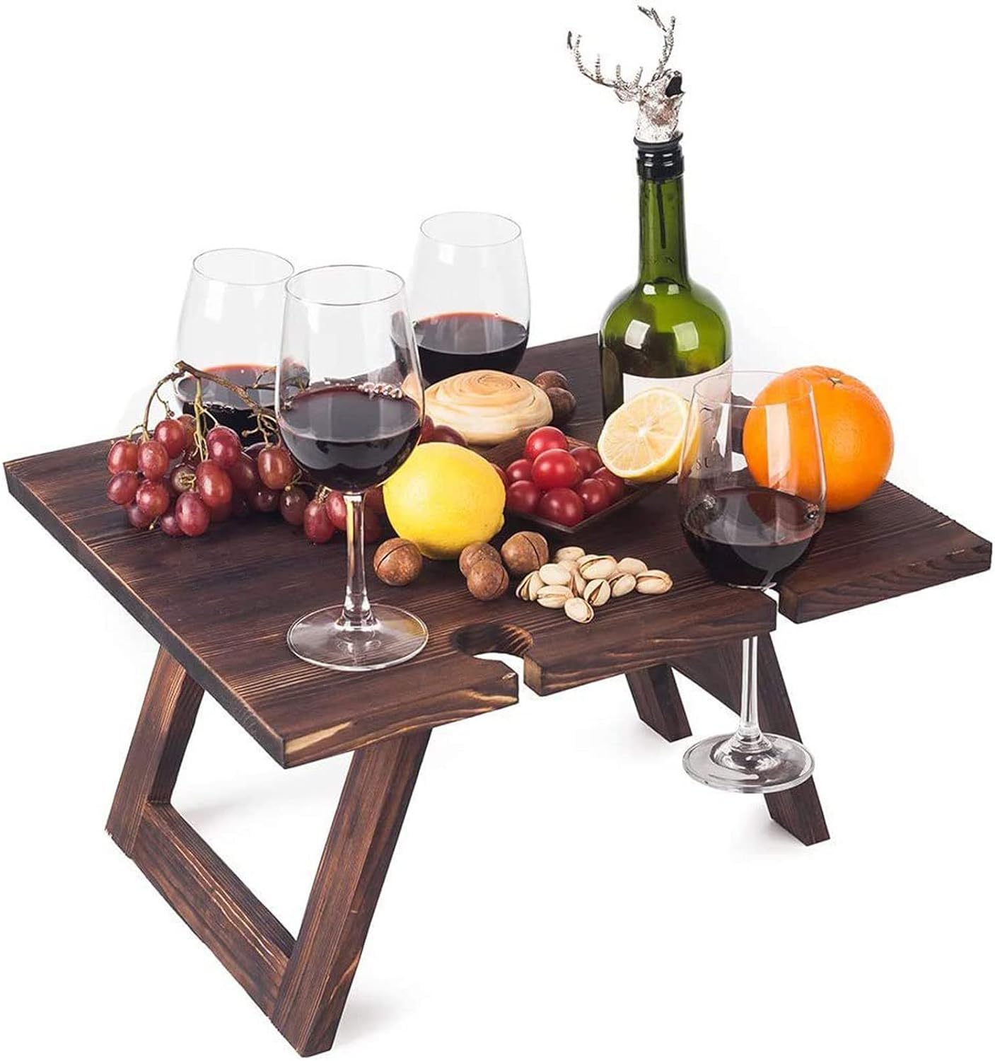 Wooden Wine Rack Table - Stylish Portable Wine Rack