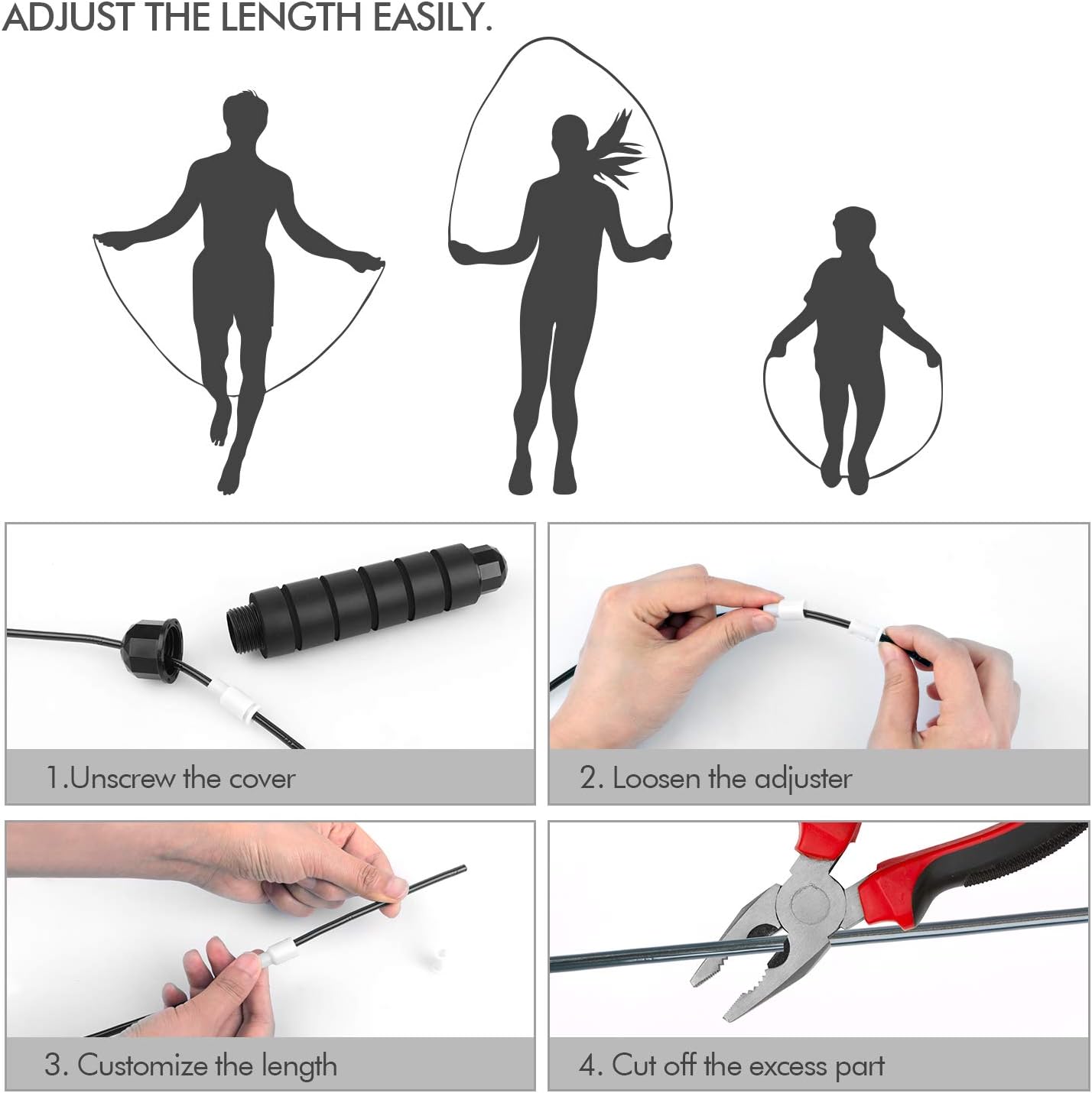 FlexiJump - Adjustable Tangle-Free Jump Rope for Exercise