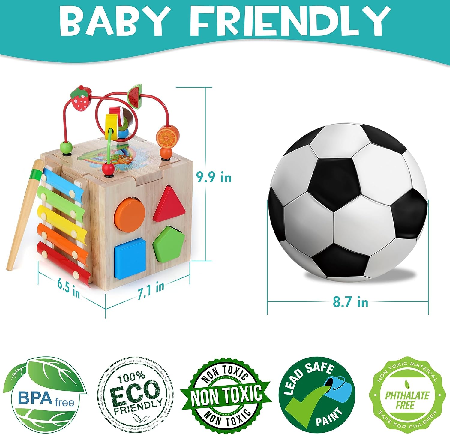 Stylish 8-in-1 Montessori Activity Cube - Educational Play Fun for Babies