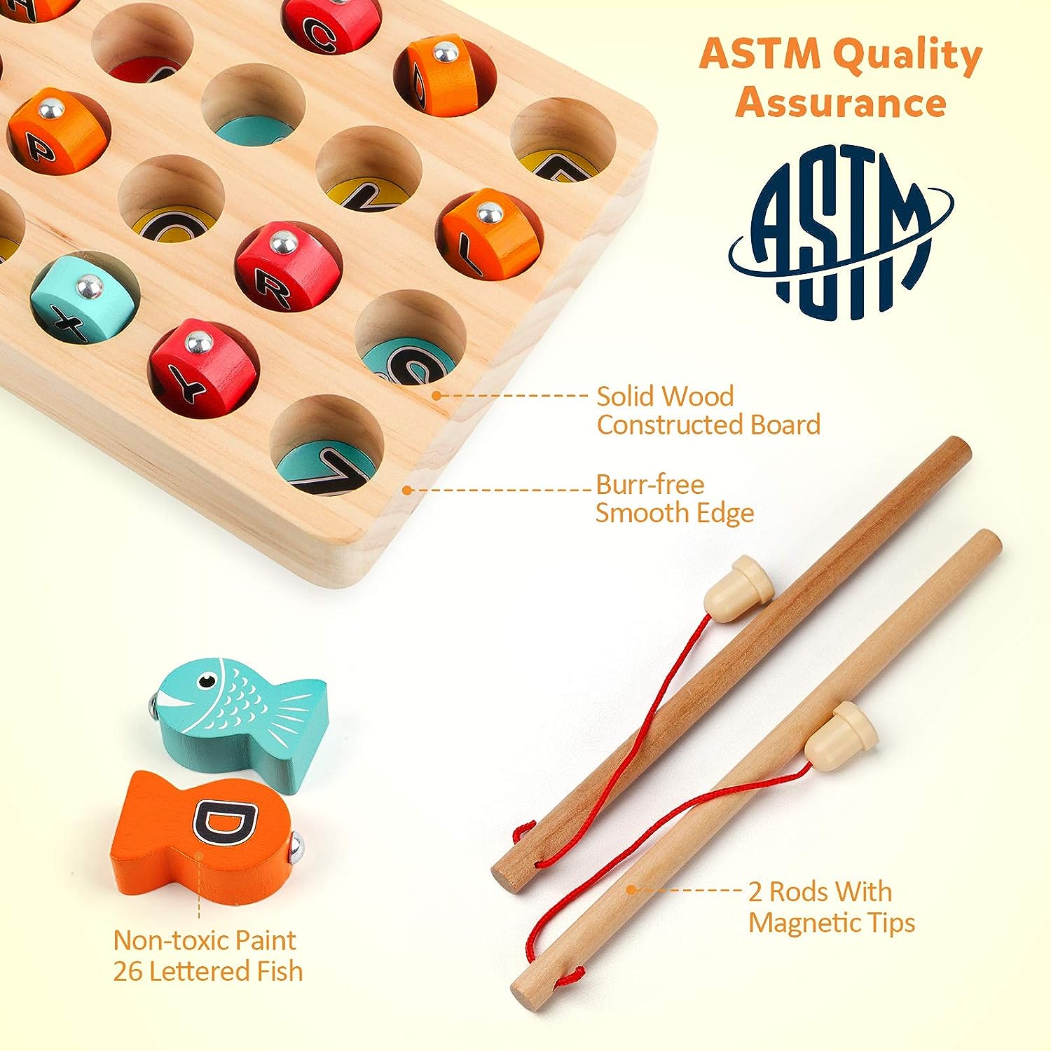 Captivating Wooden Magnetic Fishing Game - Educational Fun for Toddlers