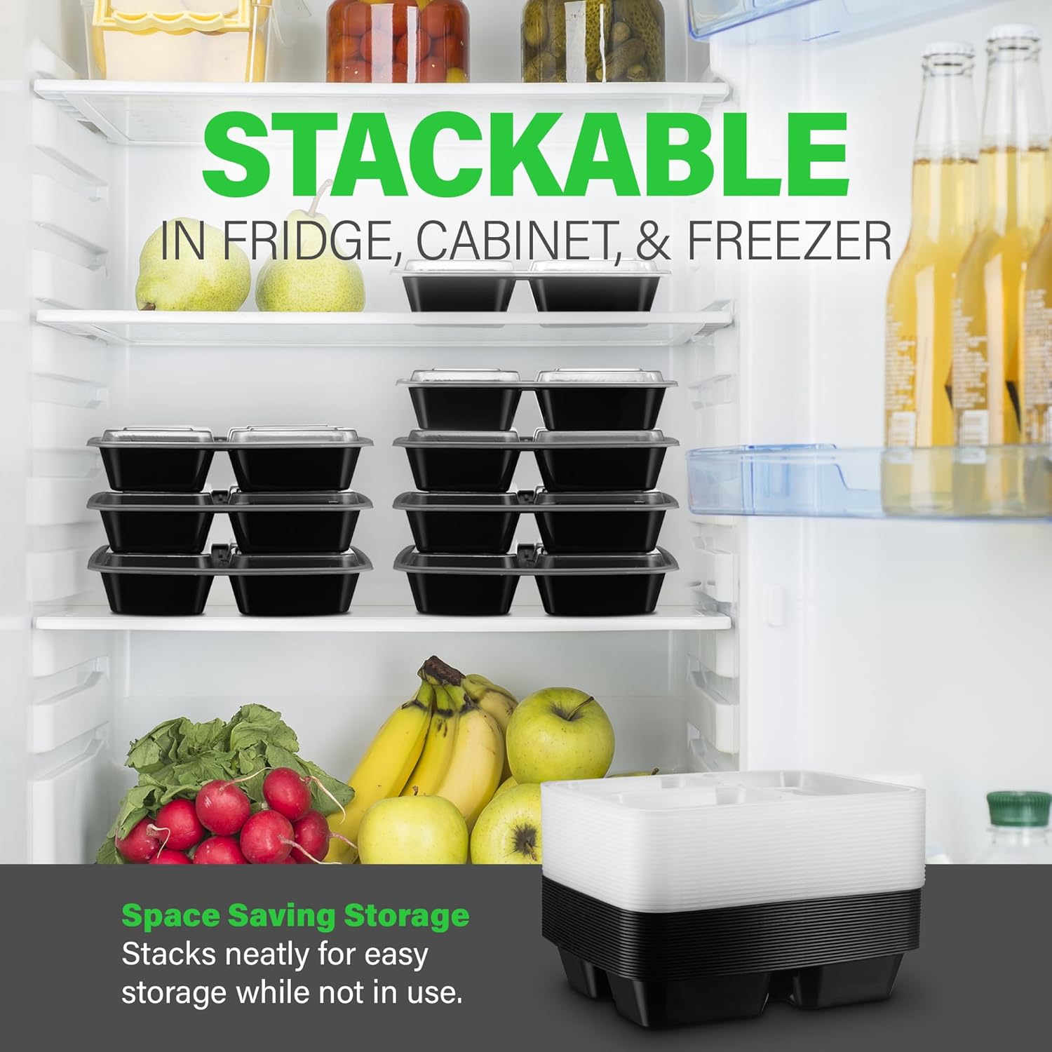PrepMaster - Bento Dozen 3 Compartments 900ml (20 pieces)