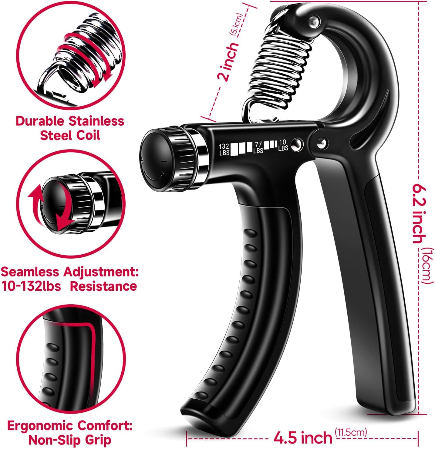 GripMaster - Justerbar Handförstärkare Set (5 stycken)
