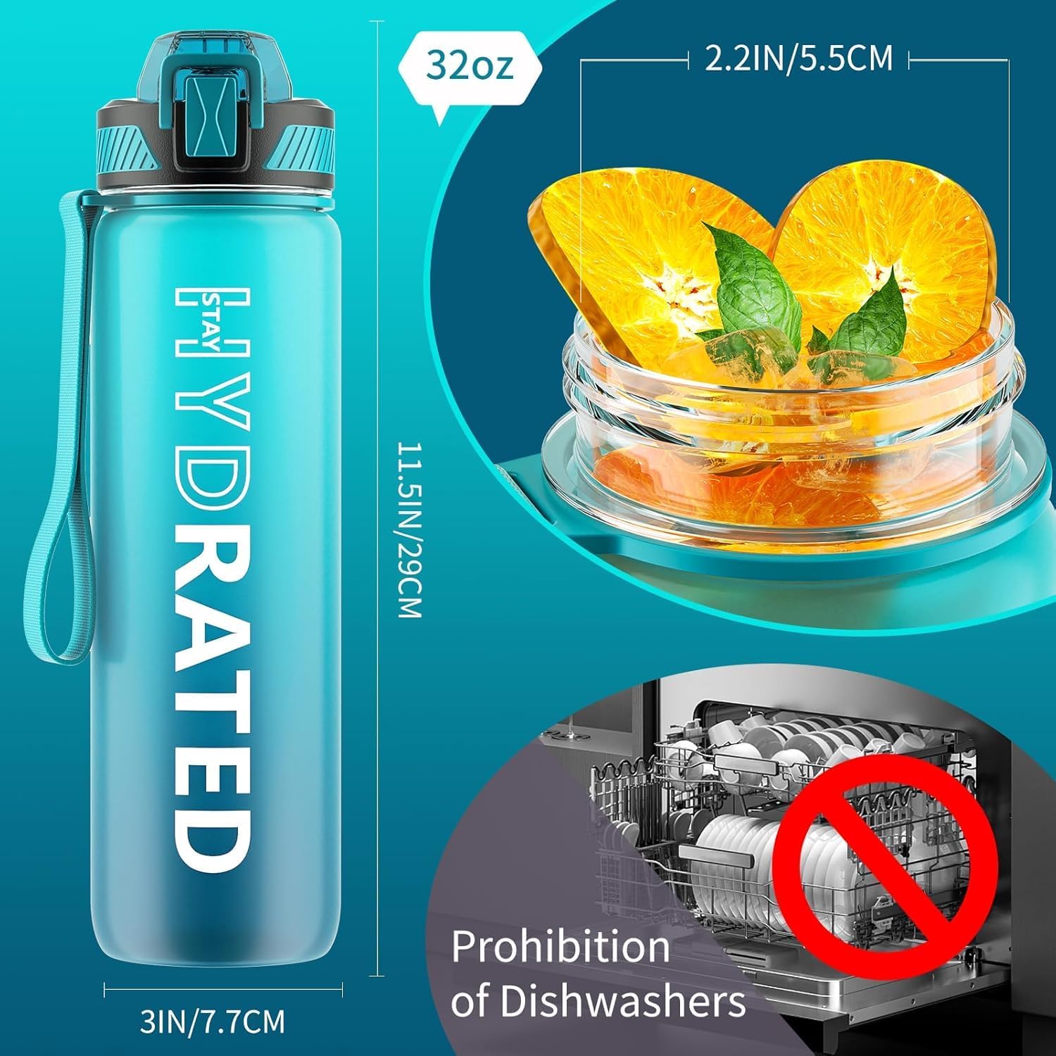 HydraFlow – Motivational Sports Bottle with Straw