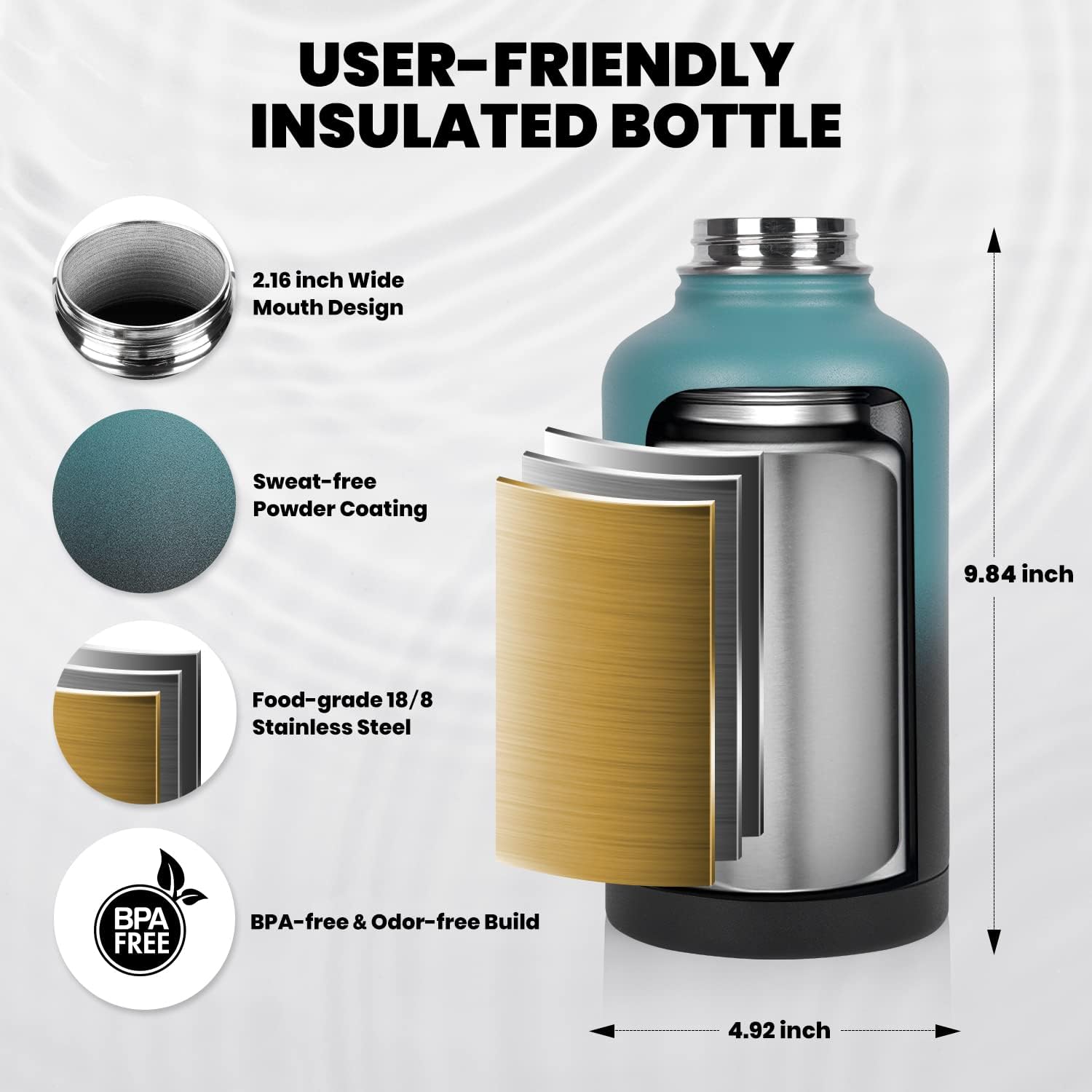 HydraPure – Sustainable Water Bottle with Paracord Handle