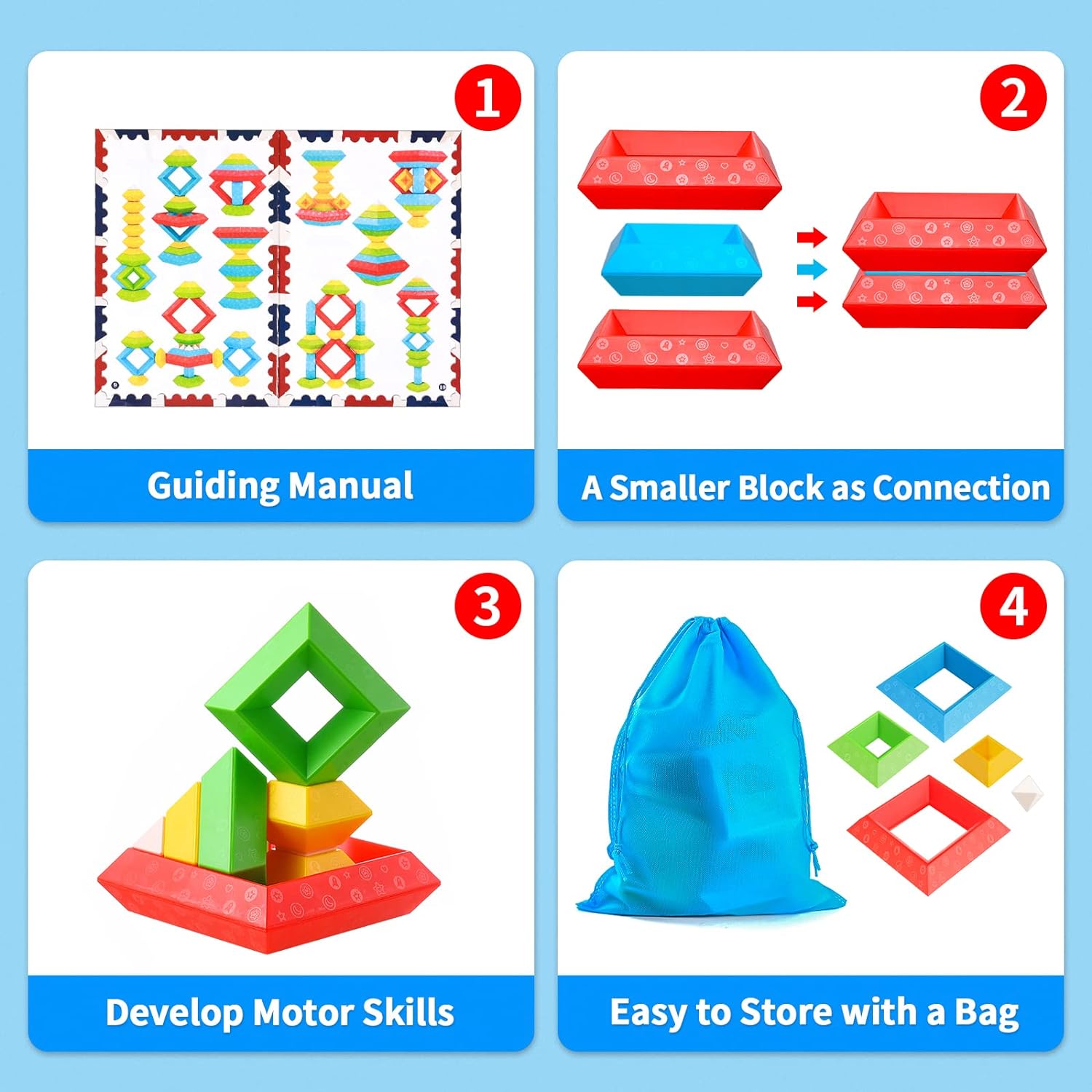 Multifunctional Montessori Blocks - Stimulates Creativity for Children