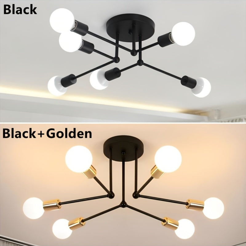 RetroGlow - Industrial 6-Light Ceiling Light