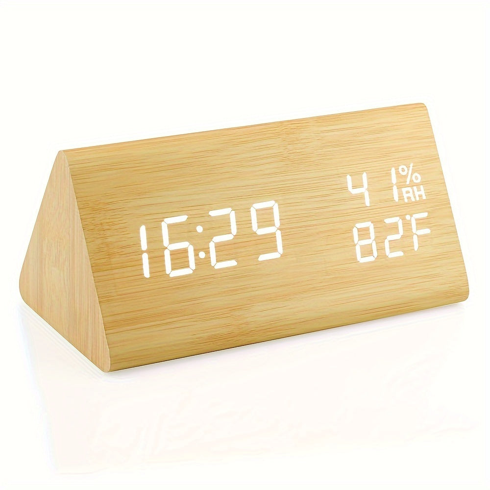 NatureClock – Stylish Wooden Alarm Clock with Climate Display