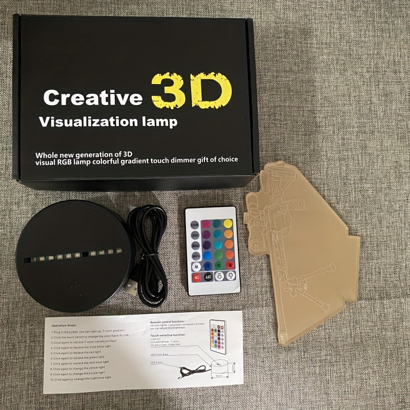 LumiGlow – 3D LED Night Light Black Gunmetal 16 Colors