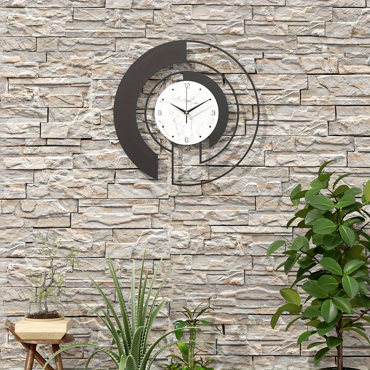 GeoClock - Elegant Black Geometric Alarm Clock