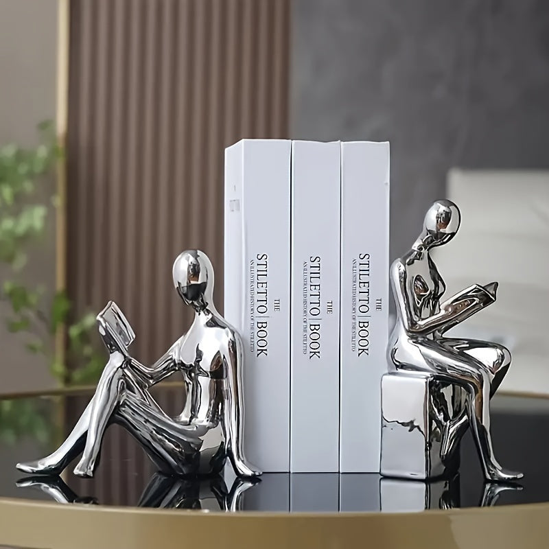 LuxeCeramic - Abstract Ceramic Bookends for Elegant Interiors