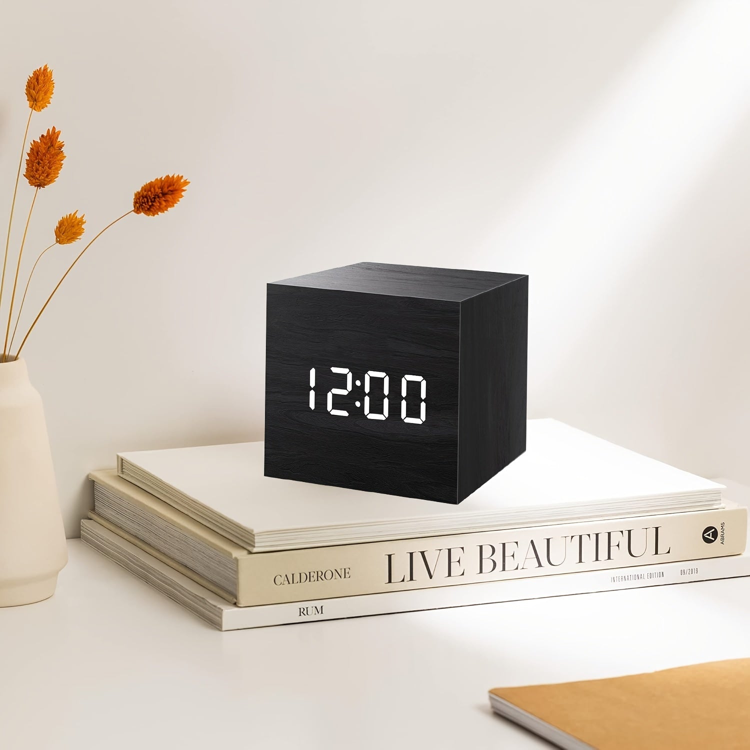 WoodTime Clock – Stylish Wooden Alarm Clock with LED Display