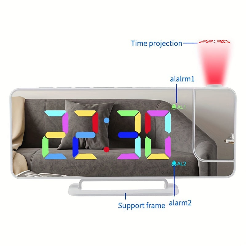 RGB Projector Clock – Colorful Dual Alarm Projector