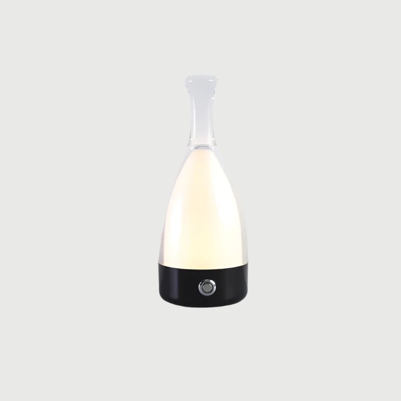 Stylish Wine Bottle Table Lamp - Rechargeable with Dimmable Lighting