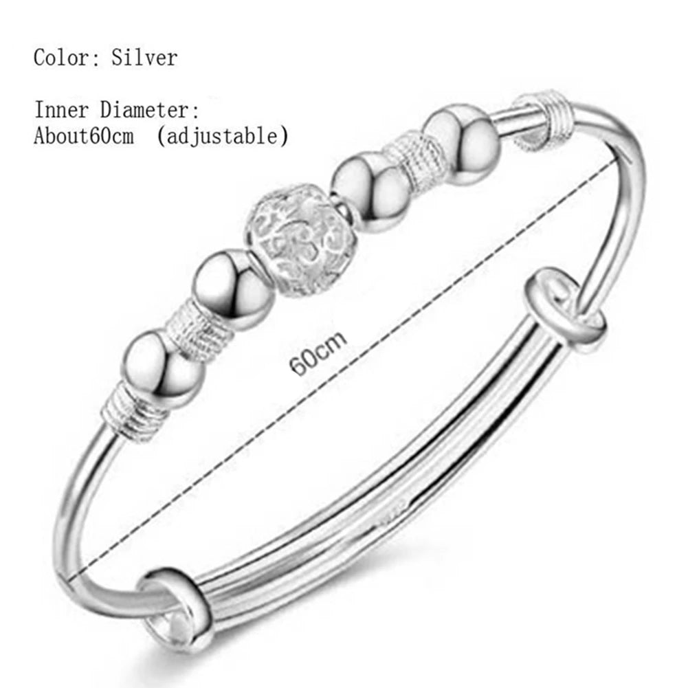 Stylish Bracelet with Captivating Silver Lucky Beads