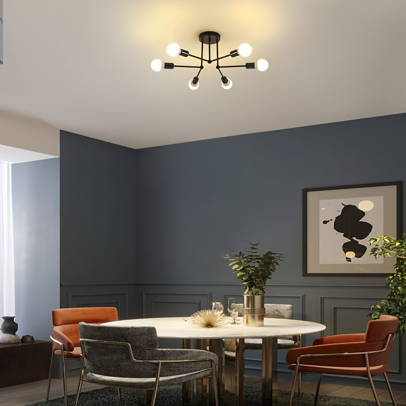 RetroGlow - Industrial 6-Light Ceiling Light