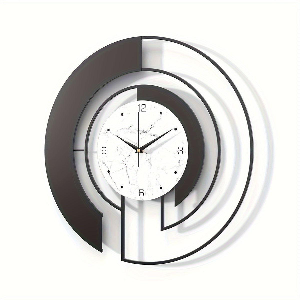 GeoClock - Elegant Black Geometric Alarm Clock