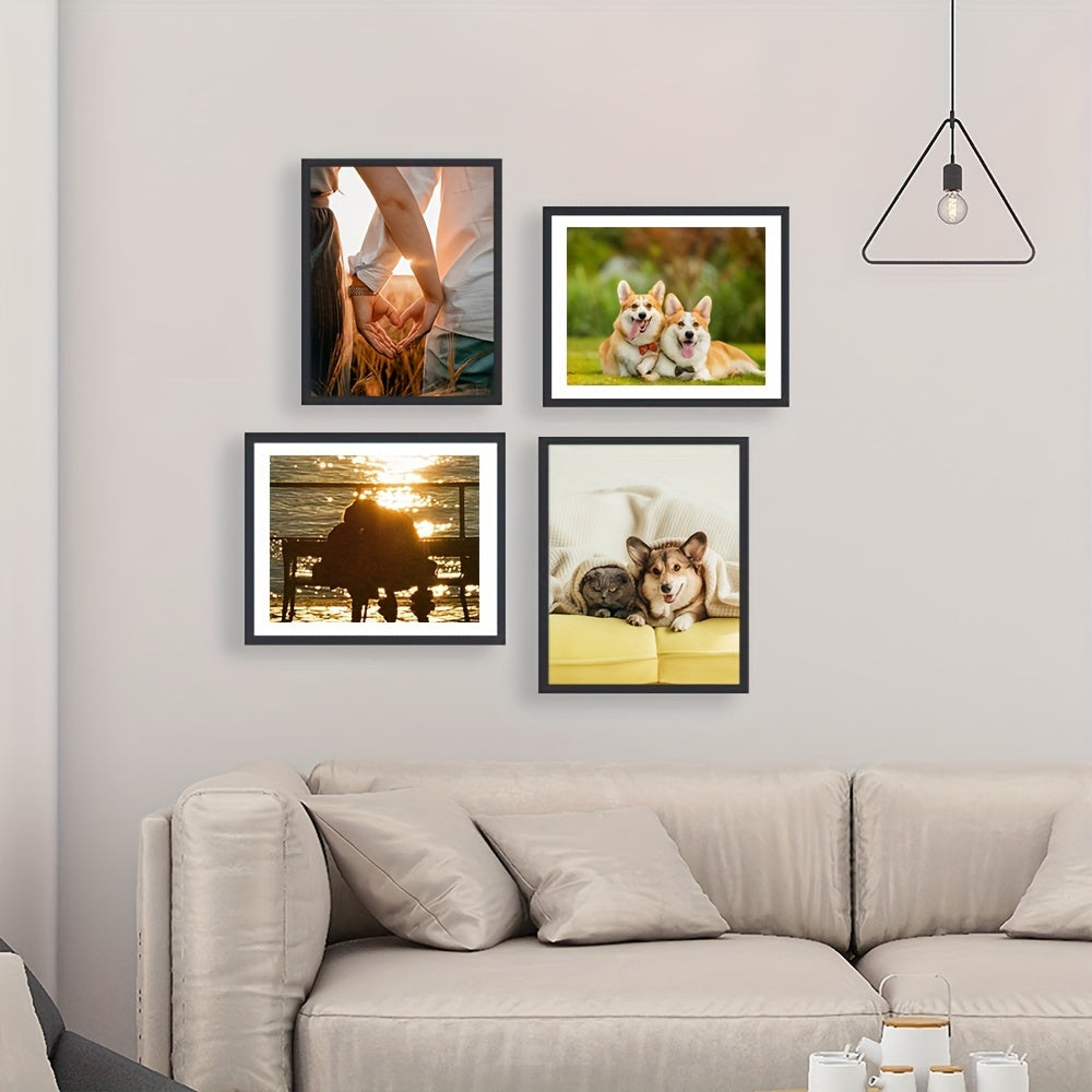 GalleriRam - Set of 3 Black Photo Frames for Walls and Tables
