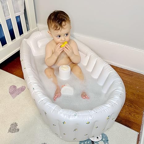 BabyBad Pro - Bärbar och Uppblåsbar för en Ultimat Babybadupplevelse