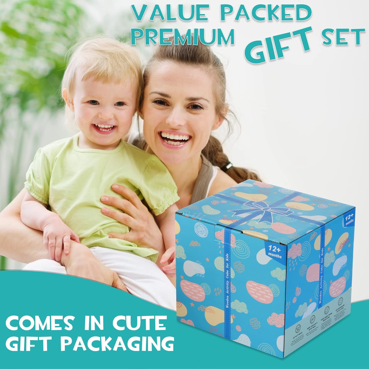 Stylish 8-in-1 Montessori Activity Cube - Educational Play Fun for Babies