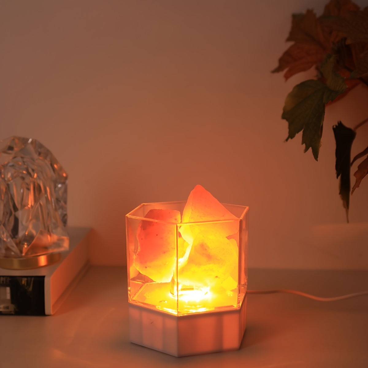HimalayanGlow Lamp – Atmospheric Salt Night Light with USB