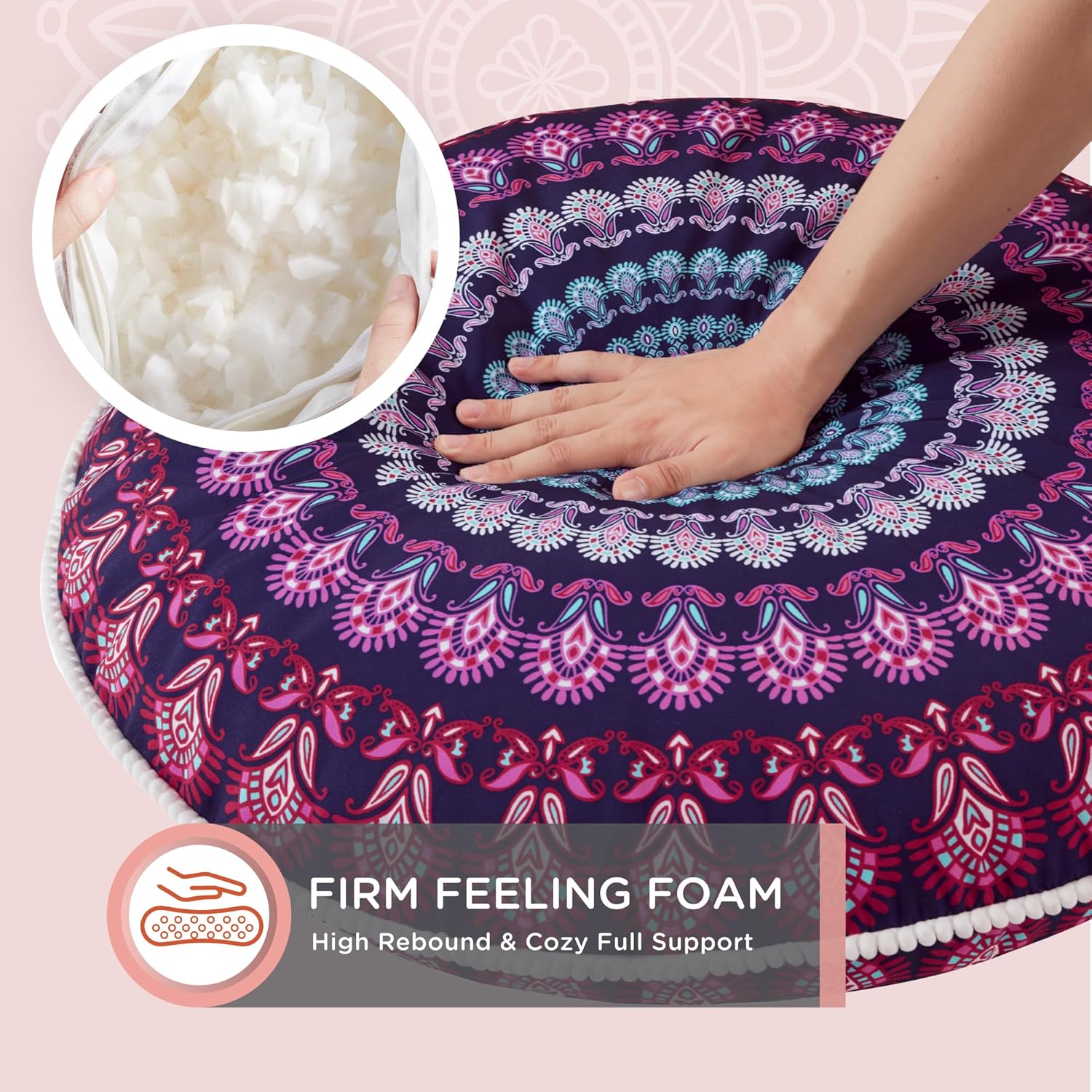 Mandala Cushion – Bohemian Meditation Cushion for the Floor