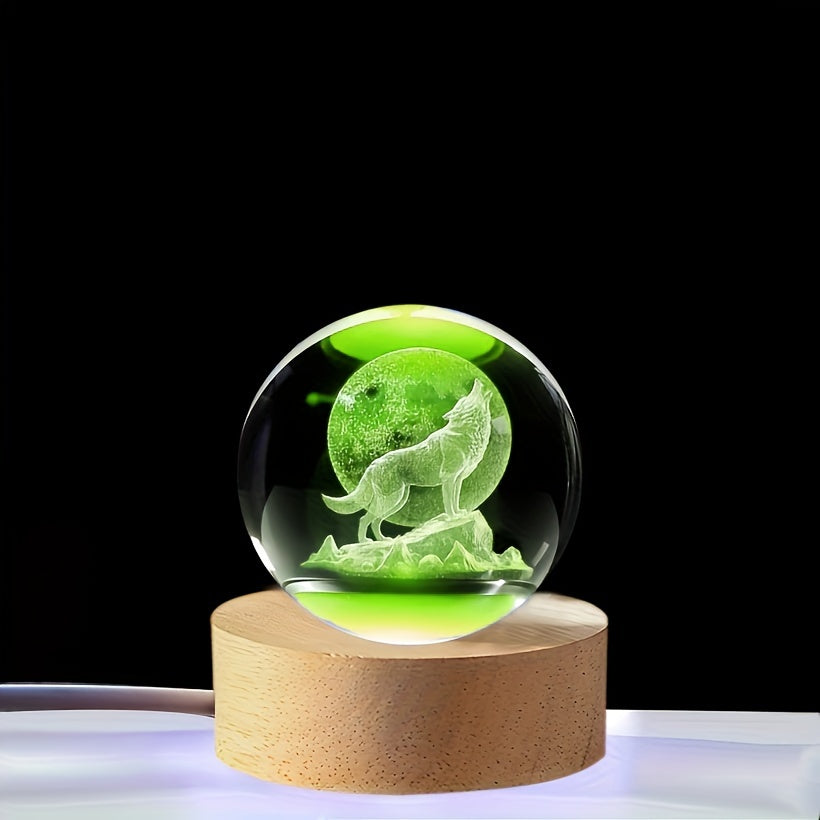 WolfLamp – 3D Varg Snöglob LED Nattlampa