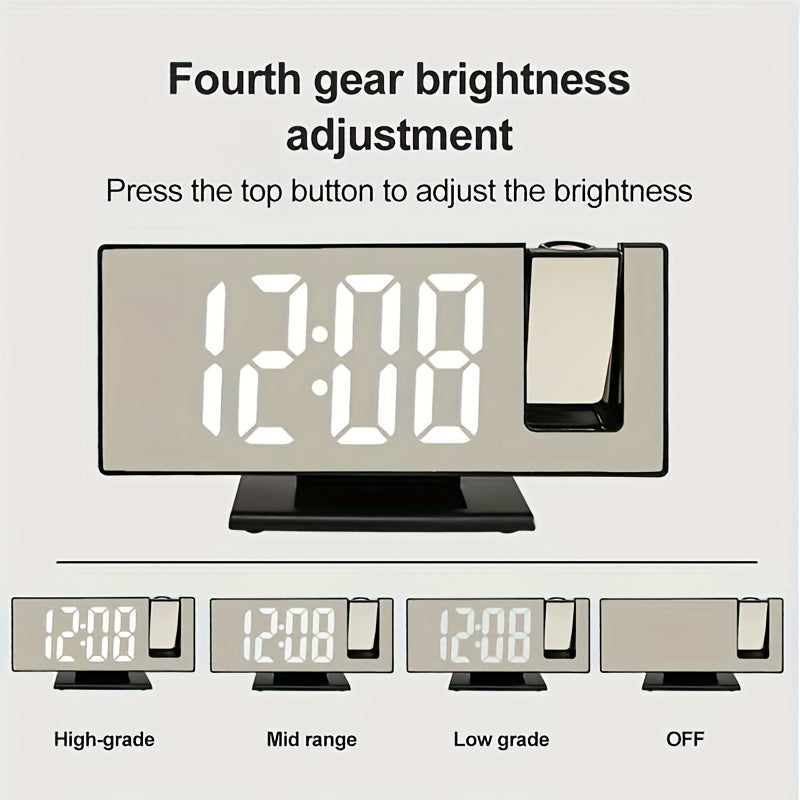 ProjectTime Clock - Stylish Large LED Projection Mirror