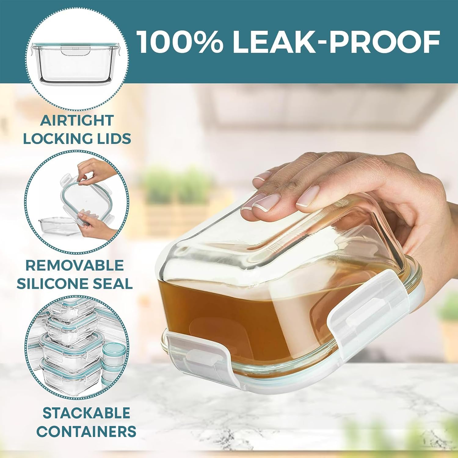 GlassSafe - 35-piece Set of Airtight Storage Jars