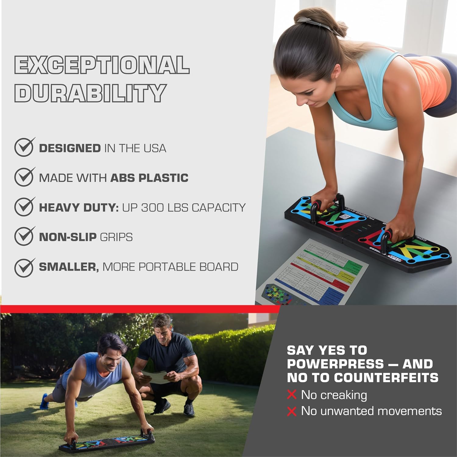 FlexiFit - Foldable Push-Up Training Table with Color Coding