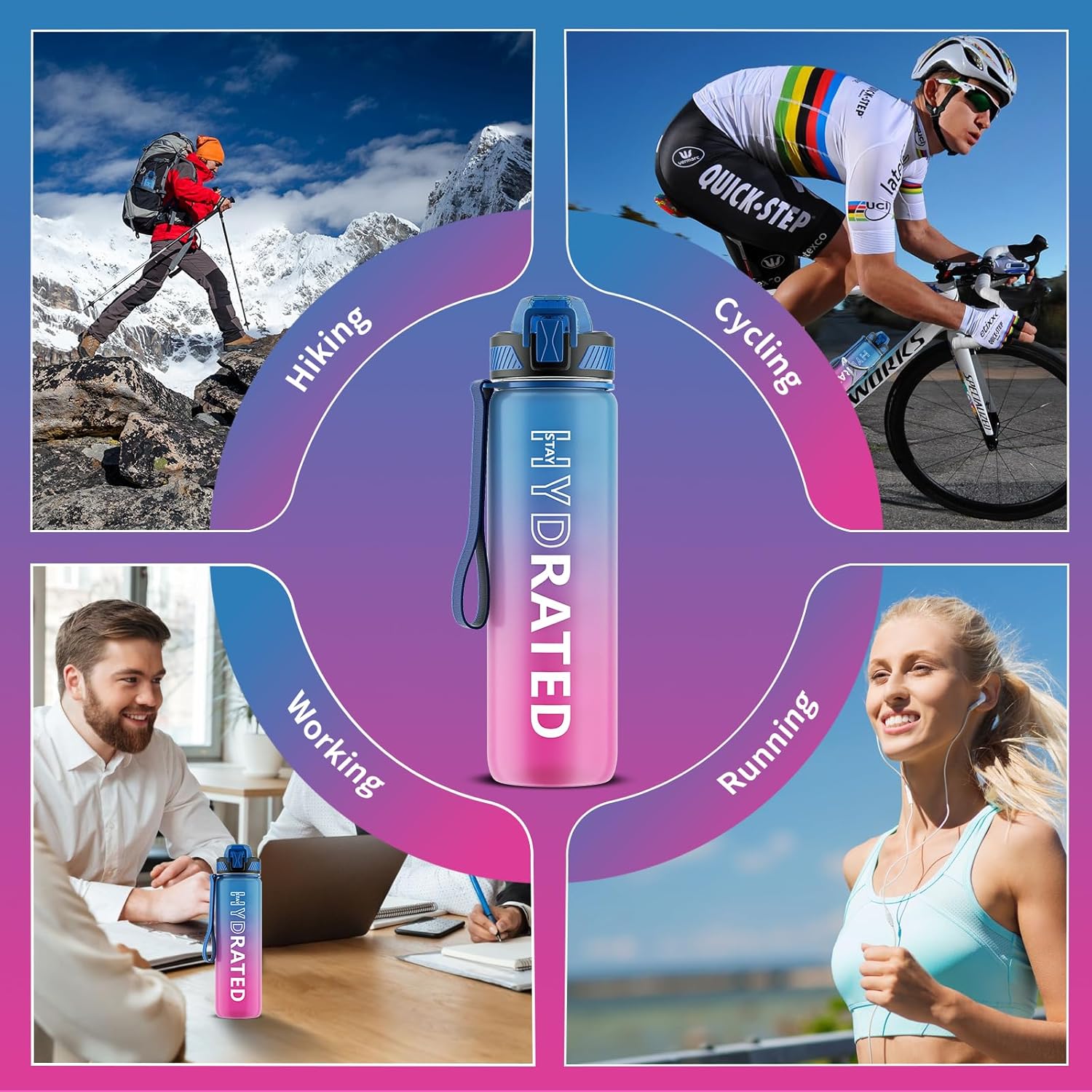 HydraFlow – Motivational Sports Bottle with Straw