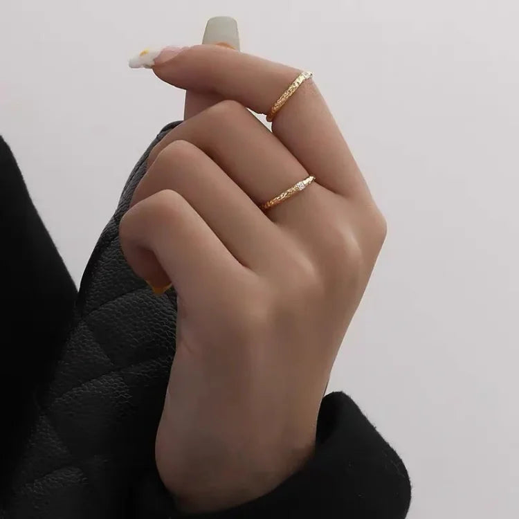 Sparkling Verguld Sterling Silver Ring with Zirconia - Aurora Elegans