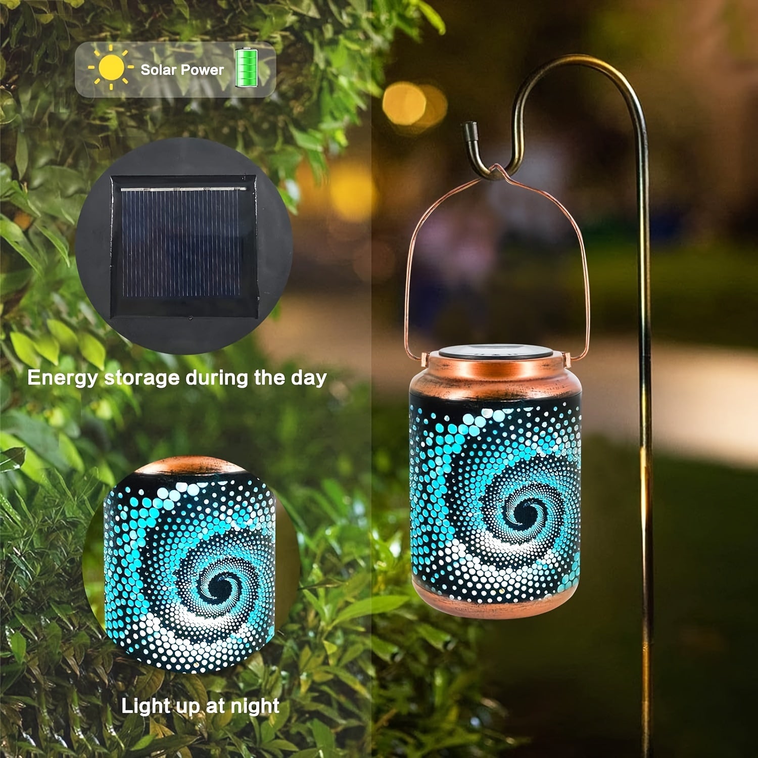 Solarlampa - Modern LED Sol lantern för utomhusbruk