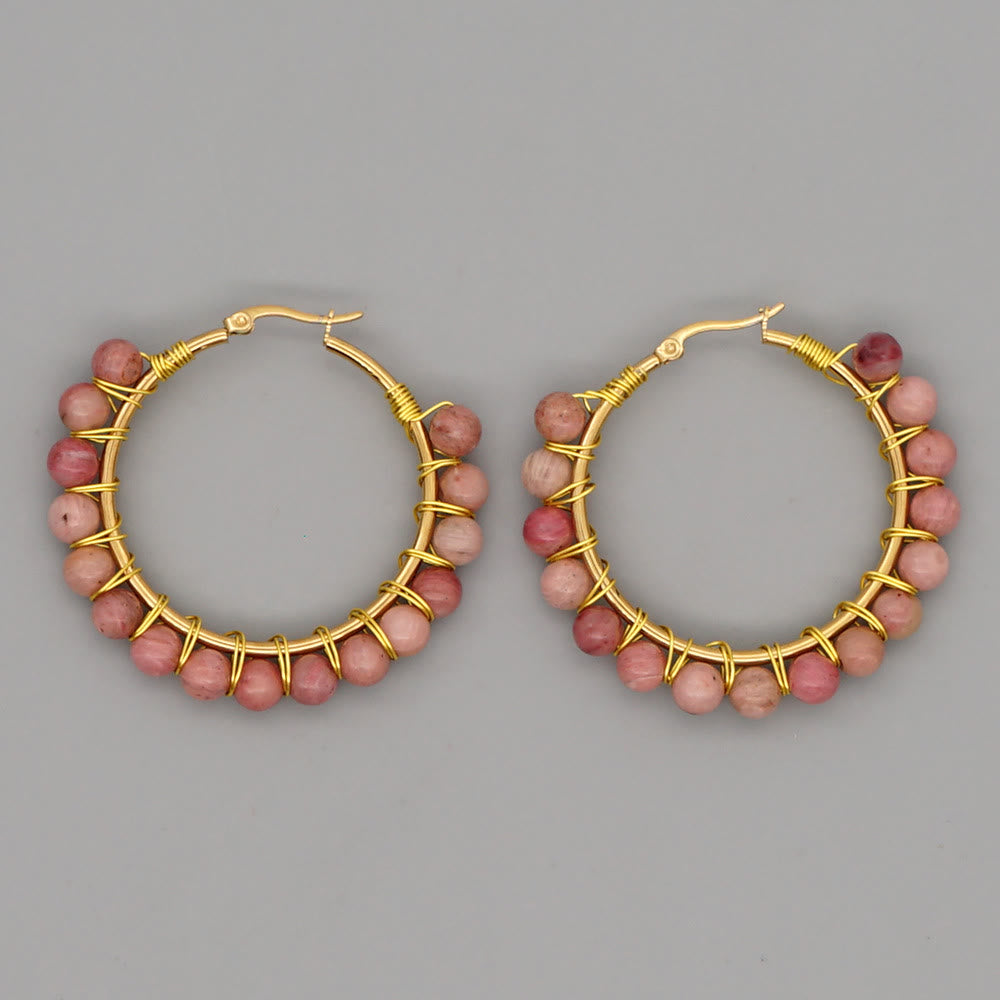 Sannes Elegant Boho Natural Crystal Earrings