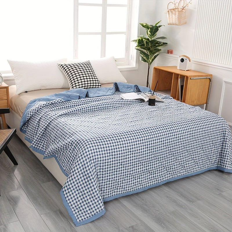 Elegant Preppy Plaid Summer Blankets for Cold Nights