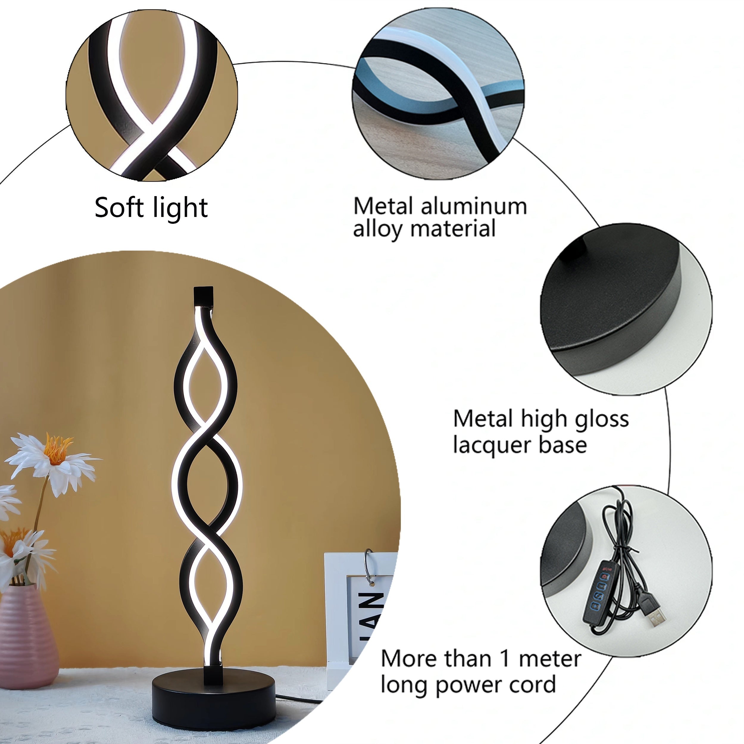 SeaWave Desk Lamp – Modern Aluminum LED Lighting