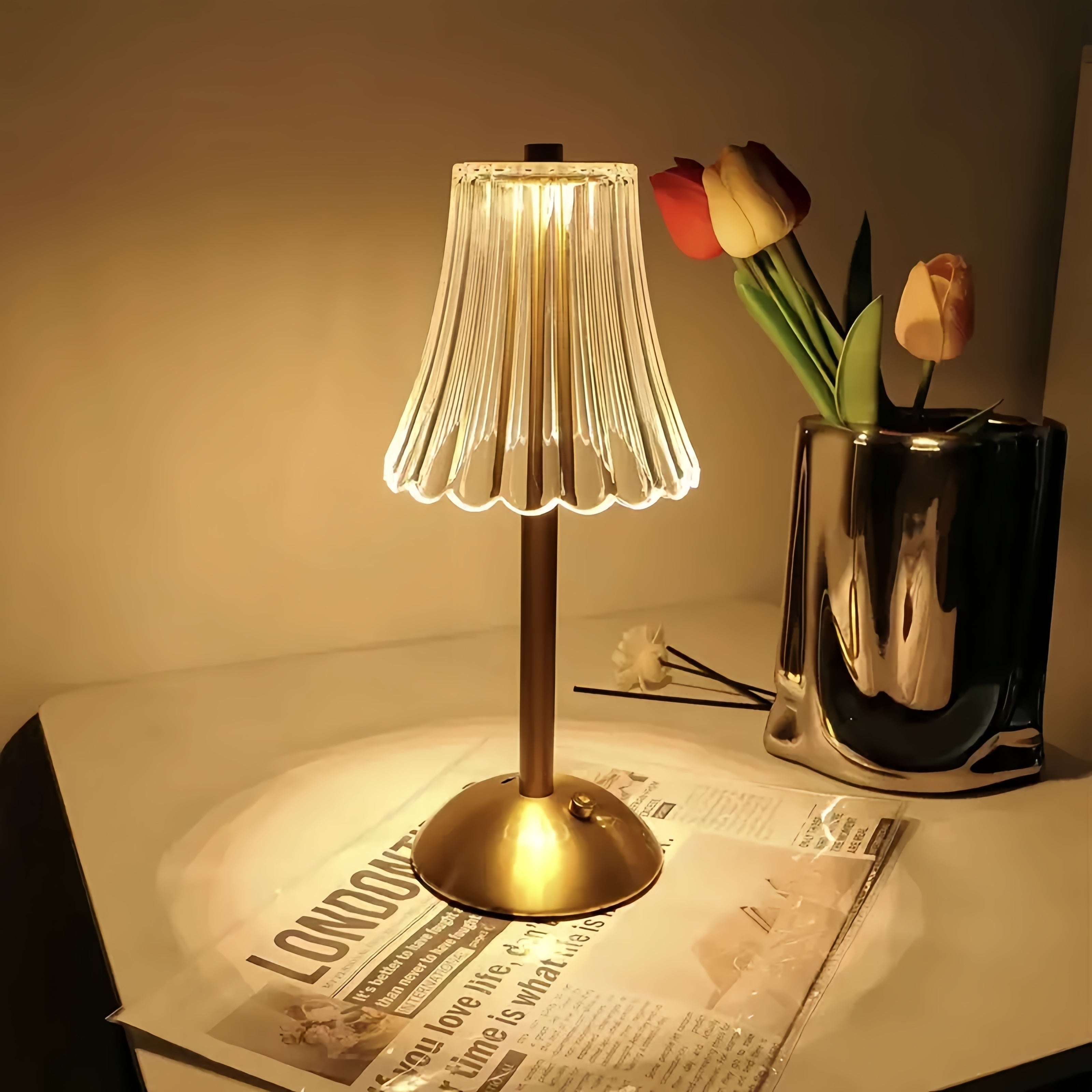 LumiGlow Table Lamp - Wireless LED Lighting with Touch