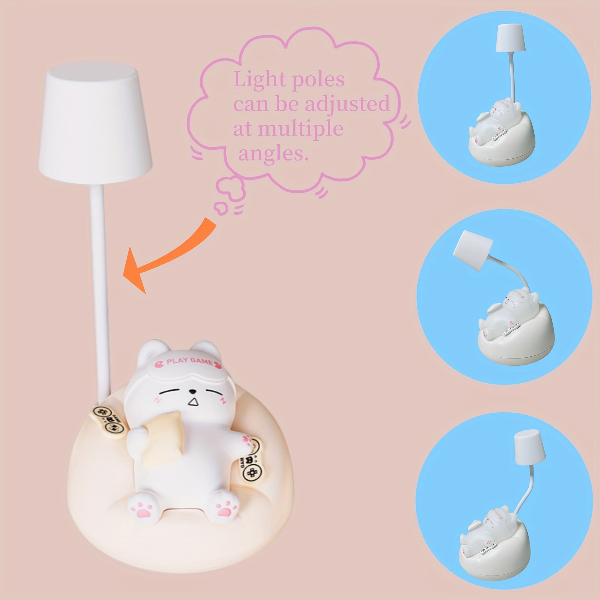 GlowCharge Lamp - Rechargeable LED Night Light with USB
