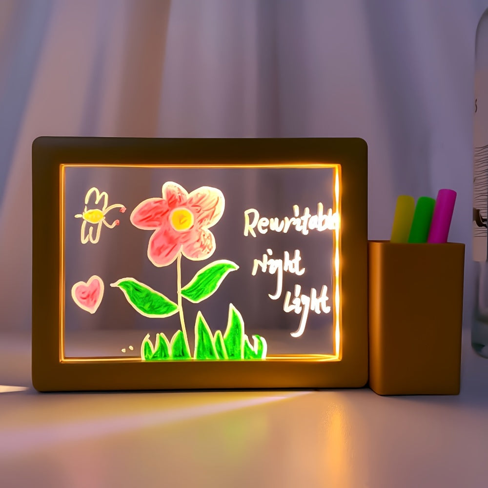 GlowNote Lamp – Modern LED Night Light with Writable Board