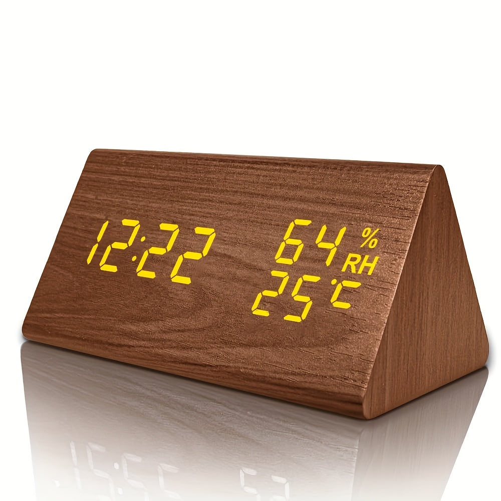 NatureClock – Stylish Wooden Alarm Clock with Climate Display