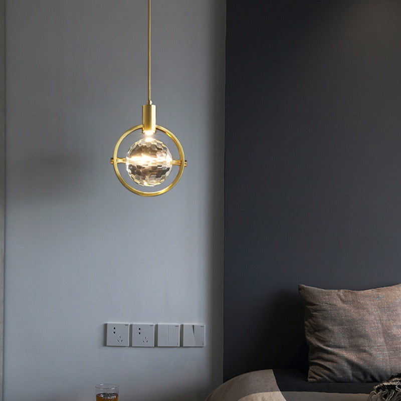 CrystalChic Pendant - Ring-shaped LED Ceiling Light with Sparkling Crystals