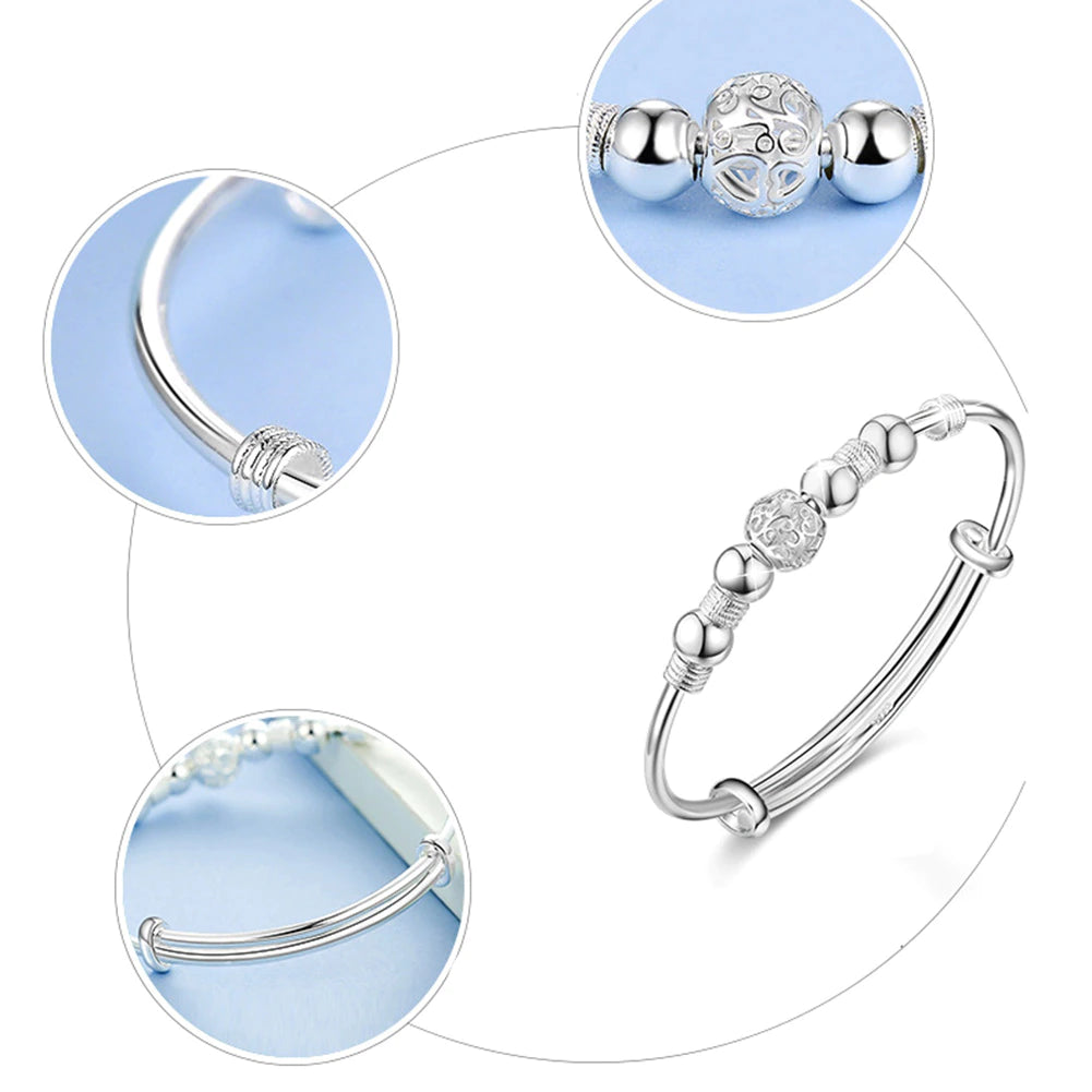 Stylish Bracelet with Captivating Silver Lucky Beads