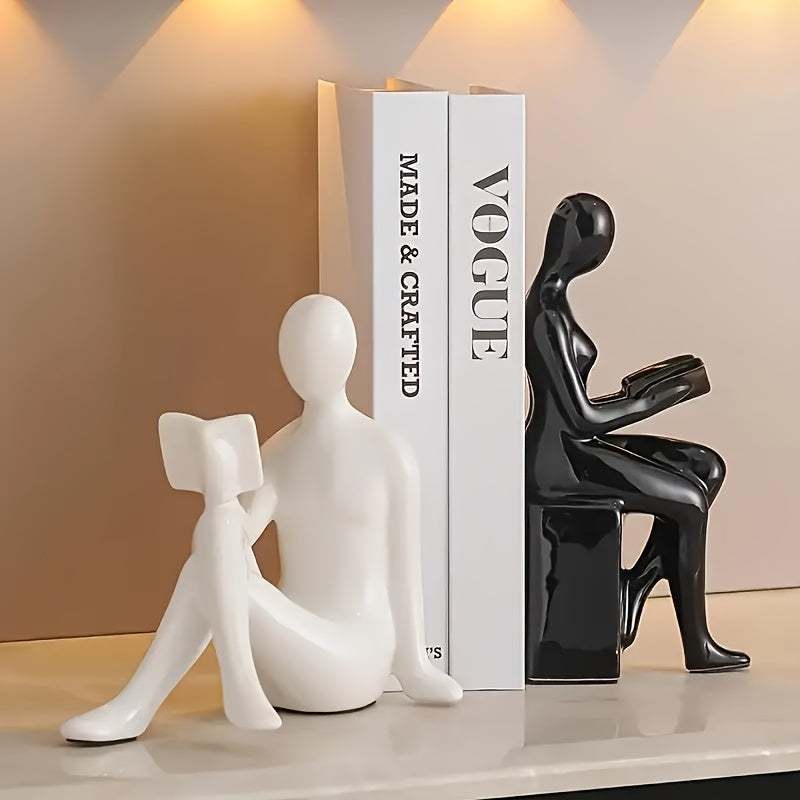 LuxeCeramic - Abstract Ceramic Bookends for Elegant Interiors