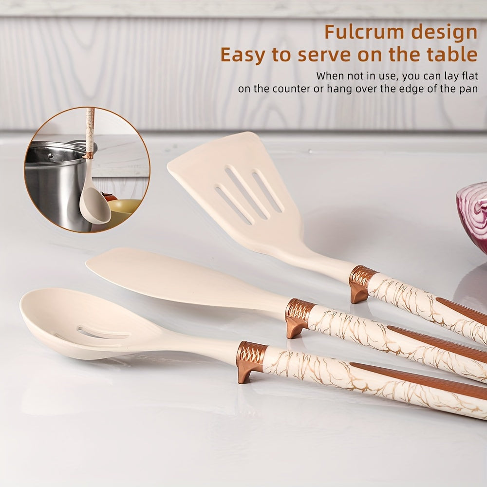Premium Cooking - Kitchen Joy with the Elegant Silicone Kitchen Utensil Set