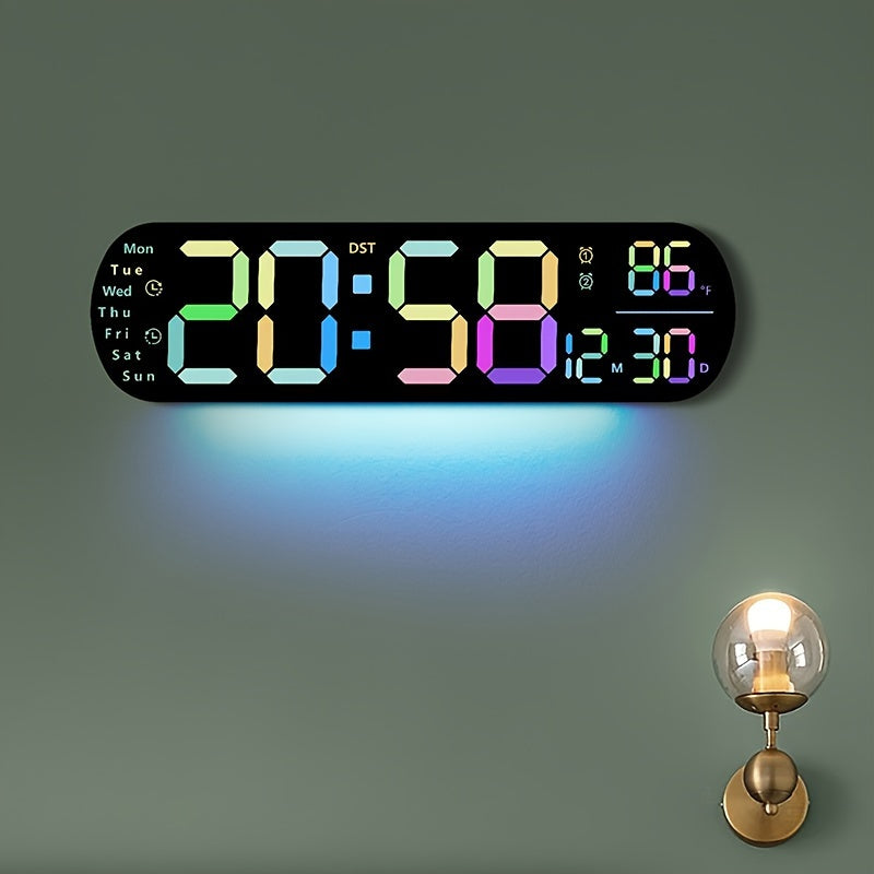 LumoView Clock - Stylish LED Wall Clock with Date & Temperature