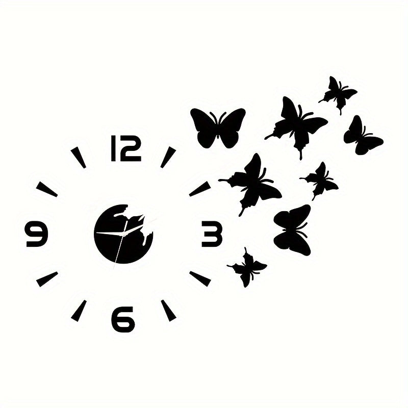 AcrylicButterfly - Luxury 3D Butterfly Mirror Clock